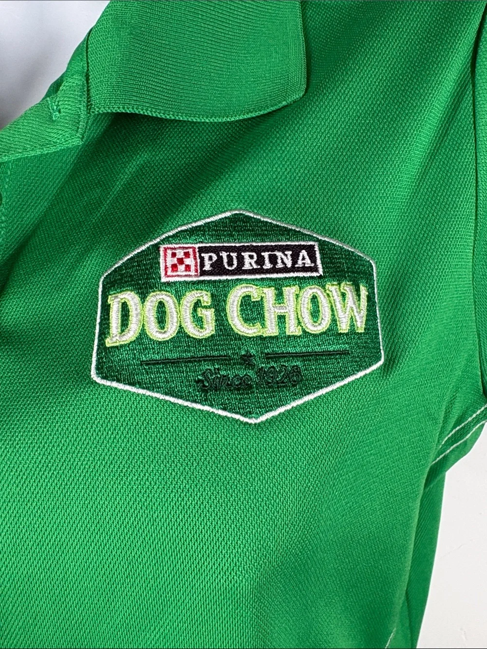 Nike Golf Women’s Green Button-Down Polo with Purina Dog Chow Patch size medium